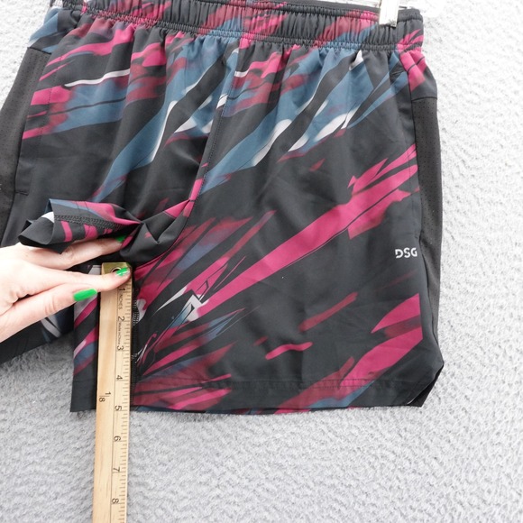 DSG 5in Stride Run Shorts Size Small Black Red Mens Shattered Linears Pattern - Picture 12 of 15